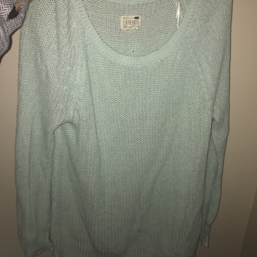 LA Hearts blue sweater